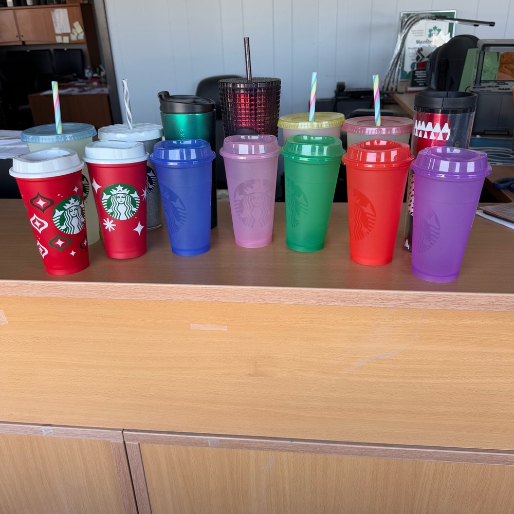 Large Lot of Starbucks Cups